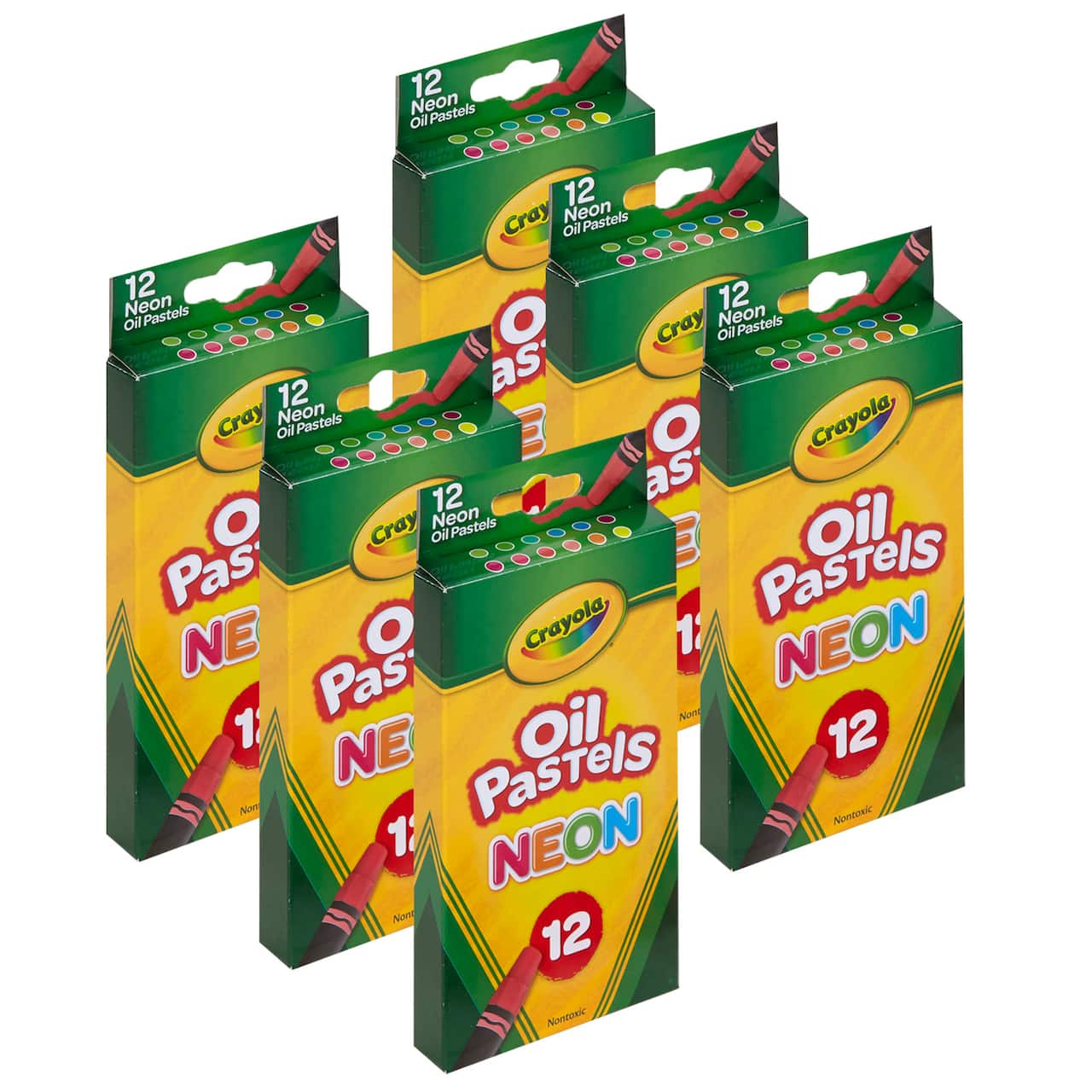 Crayola Oil Pastels, Neon, 12 per Pack, 6 Packs